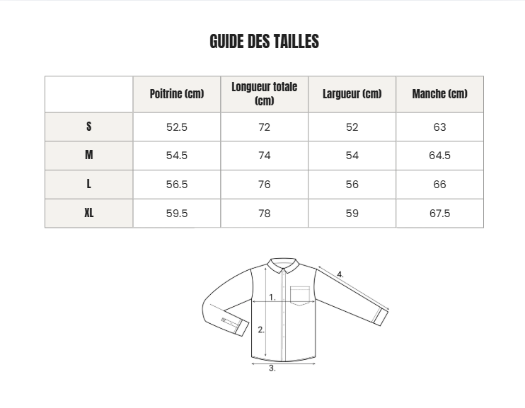 Voir le guide des tailles