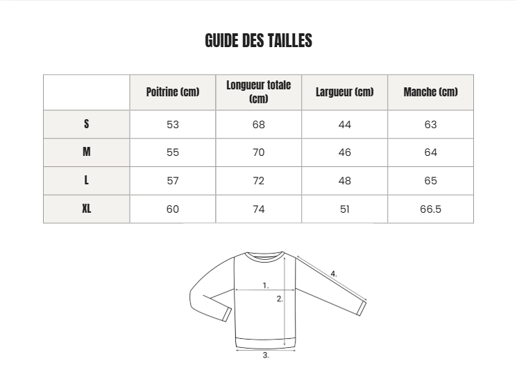 Voir le guide des tailles