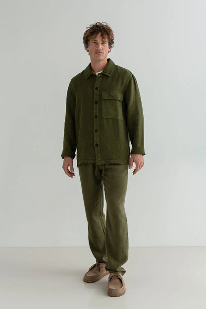 Pantalon en lin - Codium Green (KOTOMO)