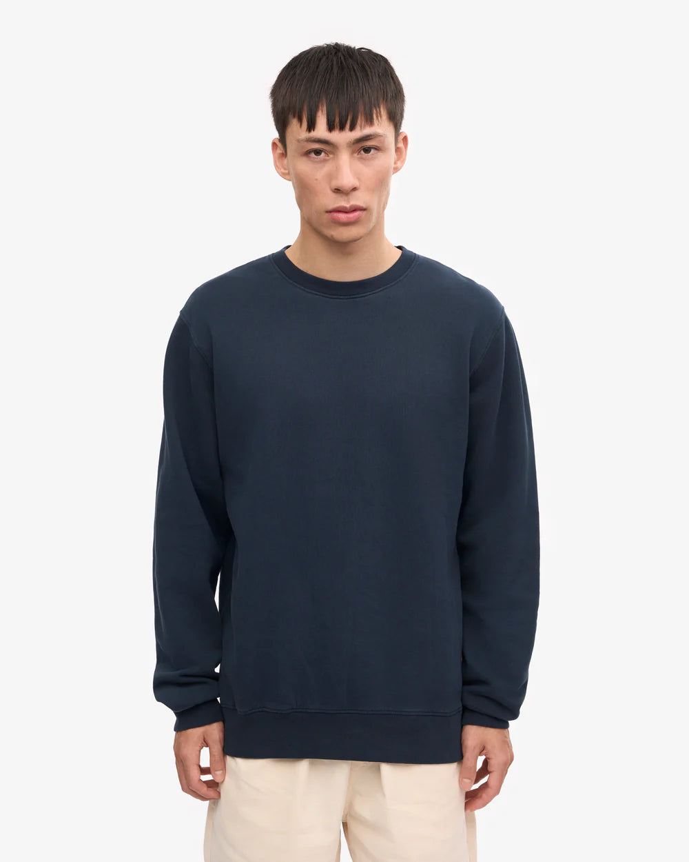 Sweatshirt col rond classique en coton bio - Navy Blue (Classic Organic Crew)