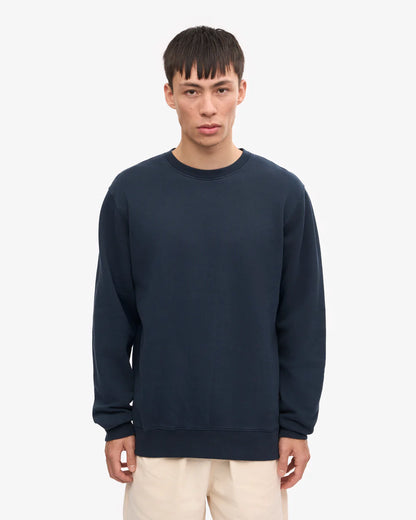 Sweatshirt col rond classique en coton bio - Navy Blue (Classic Organic Crew)