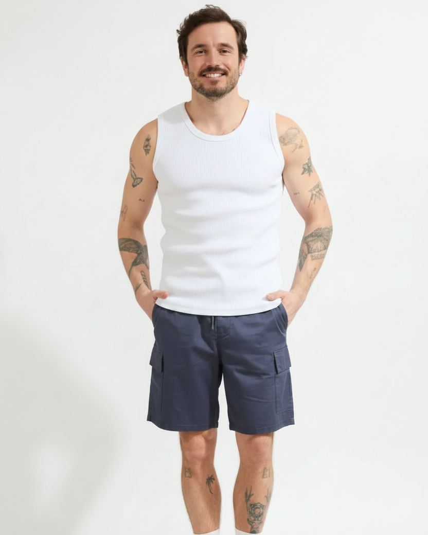 Débardeur Marcel côte 2x2 - Blanc — Photo 1