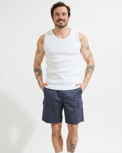 Débardeur Marcel côte 2x2 - Blanc — Photo 1