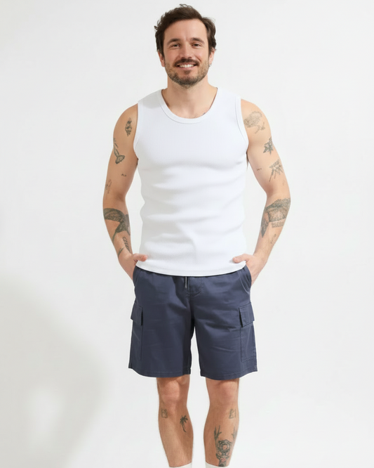 Débardeur Marcel côte 2x2 - Blanc — Photo 1