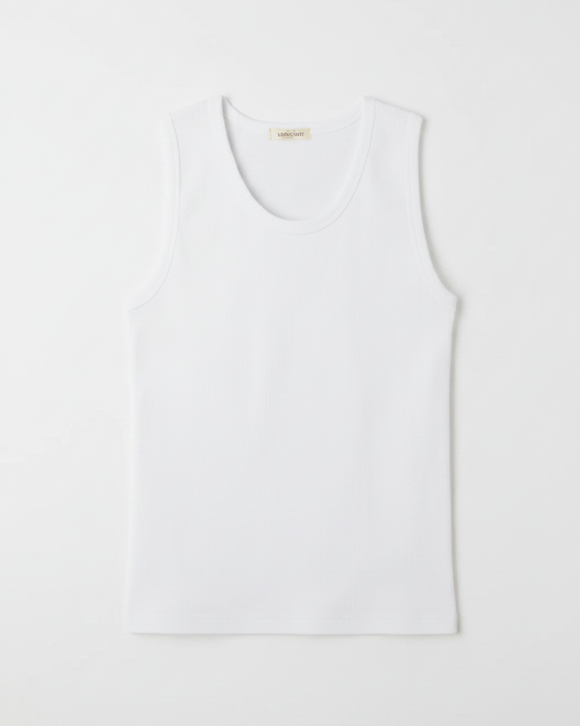 Débardeur Marcel côte 2x2 - Blanc — Photo 4