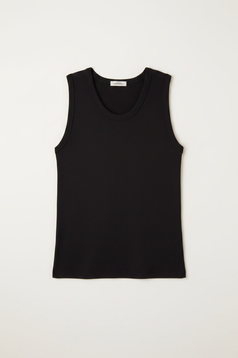 Débardeur Marcel côte 2x2 - Noir — Photo 4