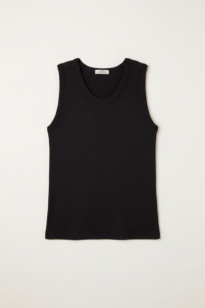 Débardeur Marcel côte 2x2 - Noir — Photo 4