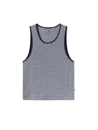 Débardeur rayé en coton bio- Navy Stripes (FLOTTA)