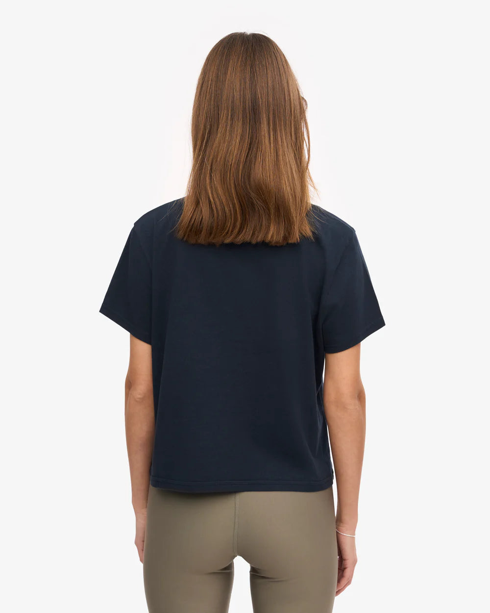 T-shirt court boxy en coton bio - Navy Blue (Organic Boxy Crop Tee)