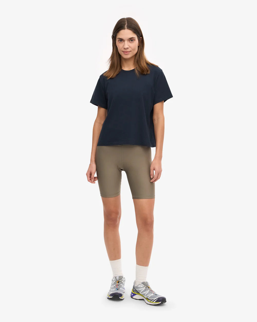 T-shirt court boxy en coton bio - Navy Blue (Organic Boxy Crop Tee)