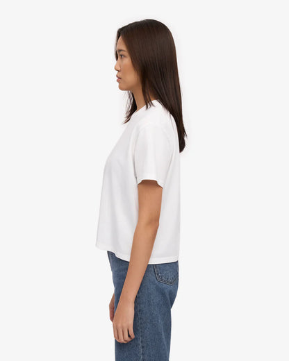T-shirt court boxy en coton bio - Optical White (Organic Boxy Crop Tee)