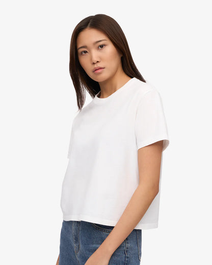 T-shirt court boxy en coton bio - Optical White (Organic Boxy Crop Tee)