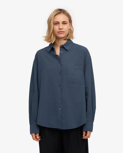 Chemise oversized en coton bio - Petrol Blue (Organic Oversized Shirt)