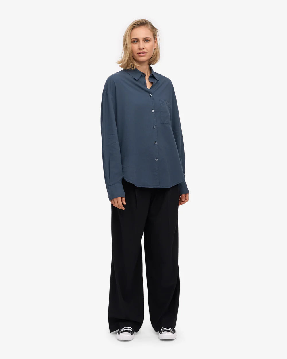 Chemise oversized en coton bio - Petrol Blue (Organic Oversized Shirt)