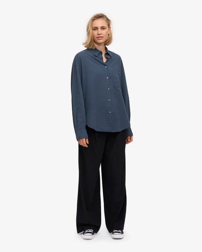 Chemise oversized en coton bio - Petrol Blue (Organic Oversized Shirt)