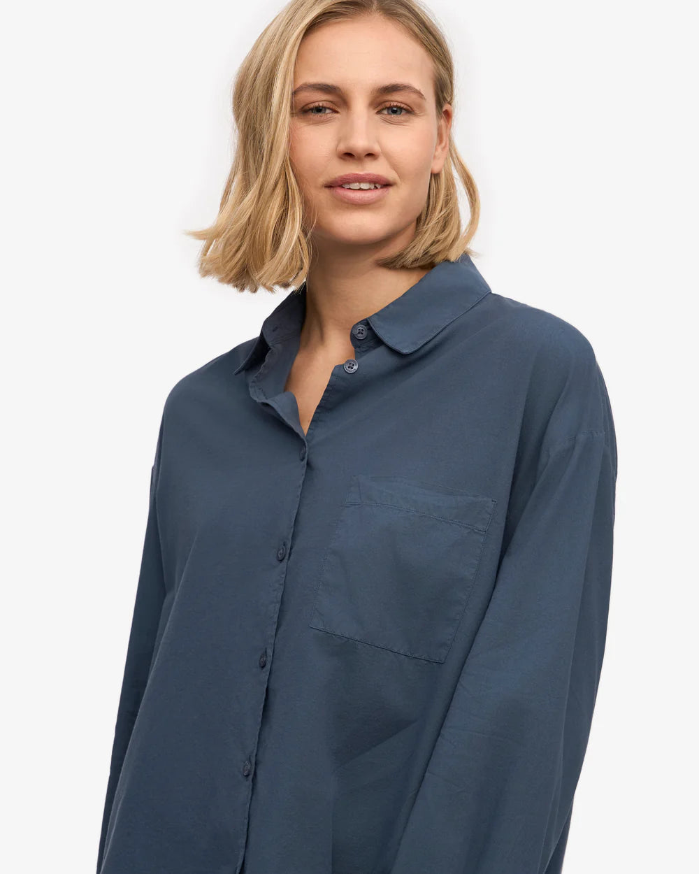 Chemise oversized en coton bio - Petrol Blue (Organic Oversized Shirt)