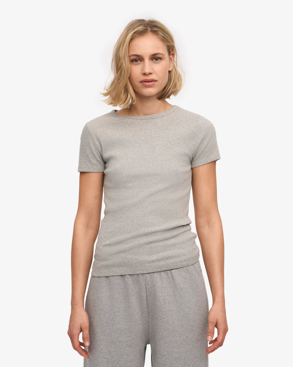 T-shirt côtelé en coton bio - Heather Grey (Organic Rib T-Shirt)