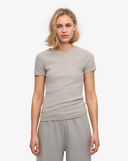 T-shirt côtelé en coton bio - Heather Grey (Organic Rib T-Shirt)