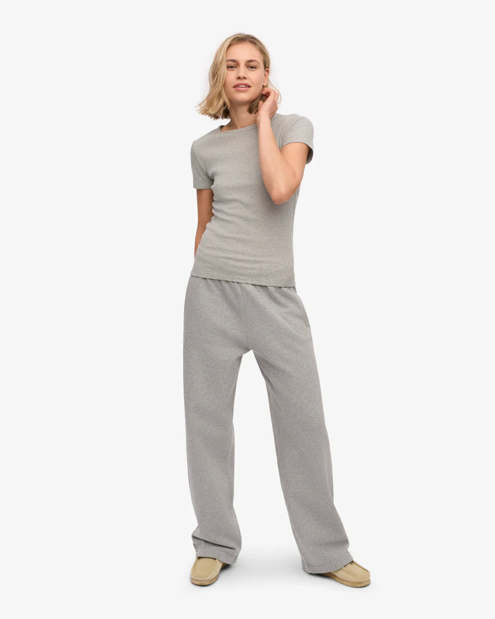 T-shirt côtelé en coton bio - Heather Grey (Organic Rib T-Shirt)