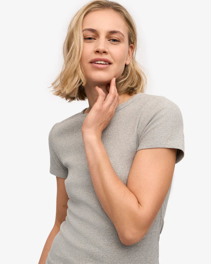 T-shirt côtelé en coton bio - Heather Grey (Organic Rib T-Shirt)