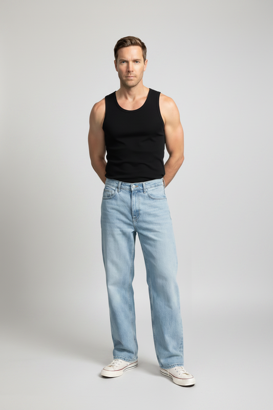 Marcel basique en coton bio - Noir