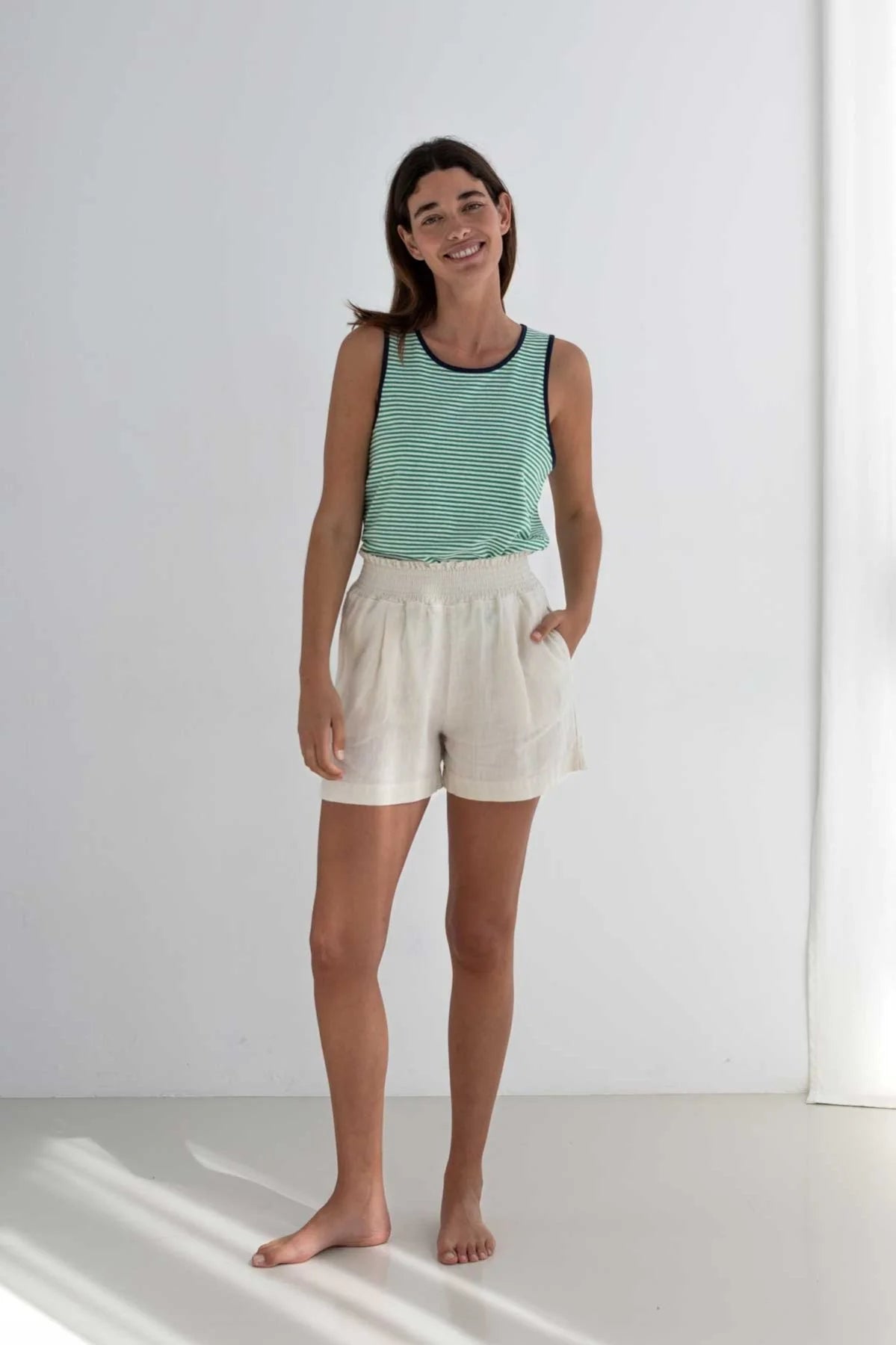 Short en lin - Sand Stone (WALFISCH)